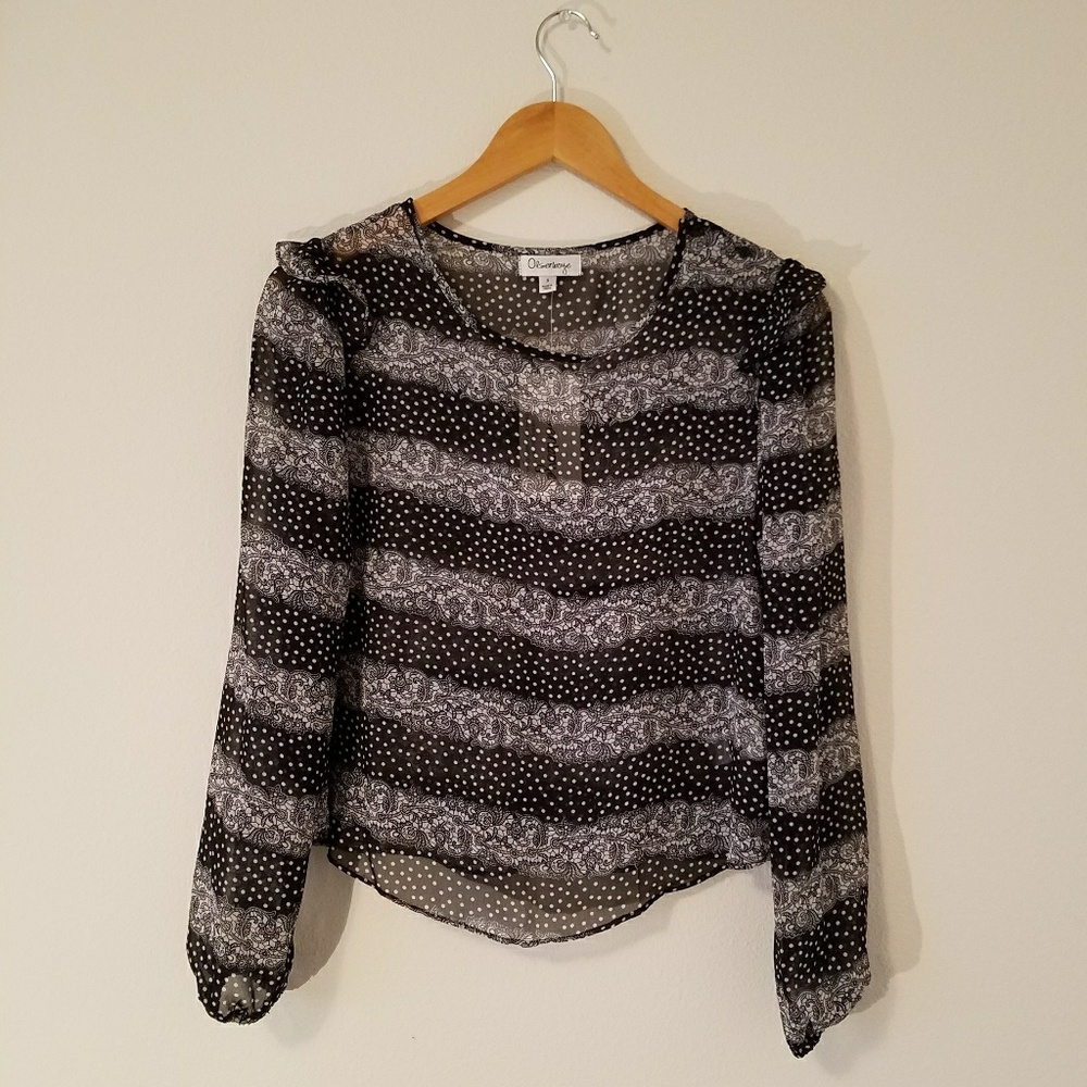 NWT Olsenboye black and white top